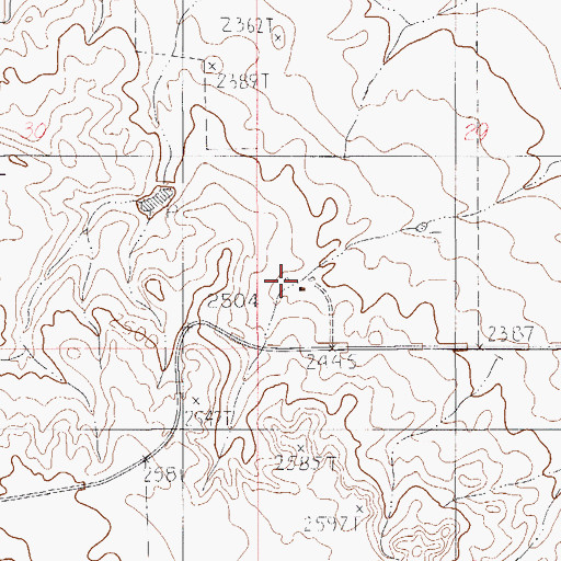 Topographic Map of 33N53E29CCBD01 Well, MT