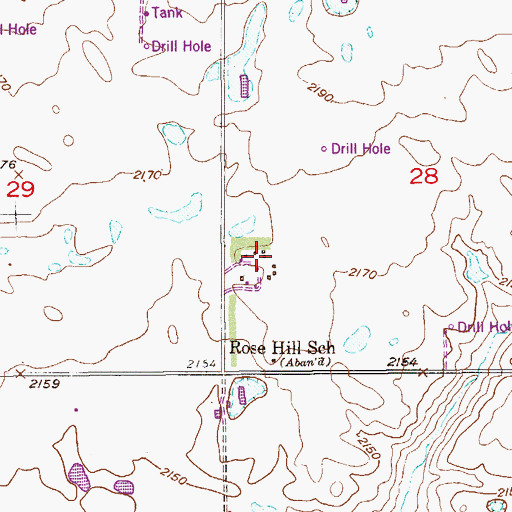Topographic Map of 33N56E28CBCD01 Well, MT