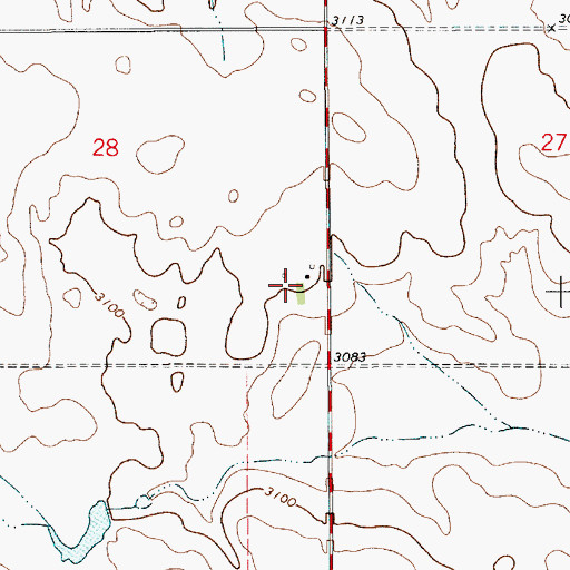 Topographic Map of 33N09E28DDA_01 Well, MT