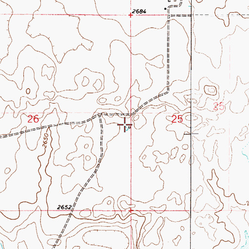 Topographic Map of 33N49E26DAAA01 Well, MT