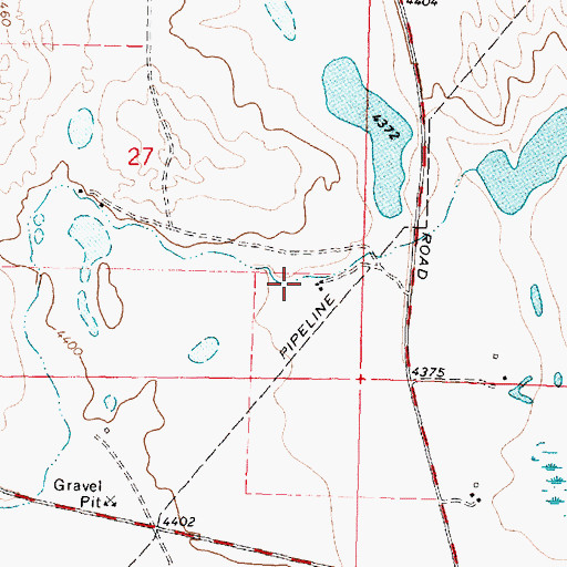 Topographic Map of 33N11W27DDBA01 Well, MT