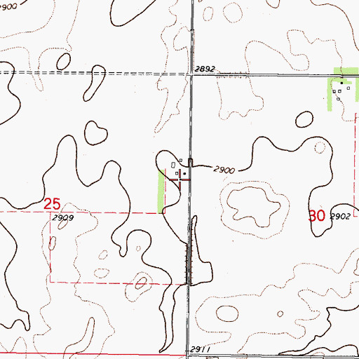 Topographic Map of 33N43E25ADAD01 Well, MT