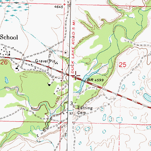 Topographic Map of 33N12W25CBAC01 Well, MT