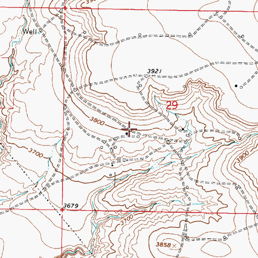Topographic Map of 33N05W29CA__01 Well, MT