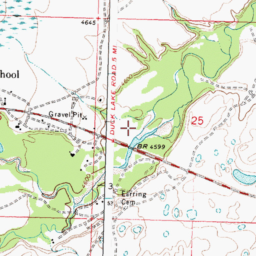 Topographic Map of 33N12W25CBAA01 Well, MT