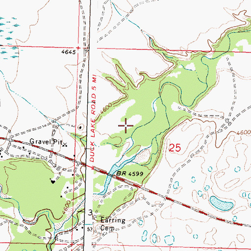 Topographic Map of 33N12W25BDCB01 Well, MT
