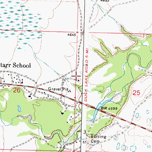 Topographic Map of 33N12W25BCBC01 Well, MT