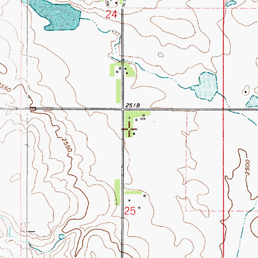 Topographic Map of 33N50E25ABBC01 Well, MT