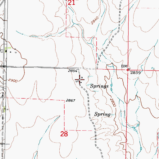 Topographic Map of 33N40E28ABAC01 Well, MT
