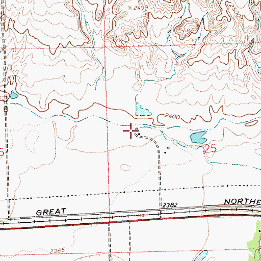Topographic Map of 33N20E25BCDB01 Well, MT