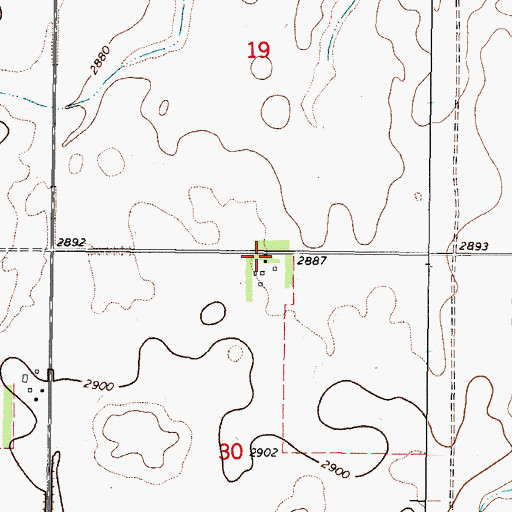 Topographic Map of 33N44E30ABBB01 Well, MT