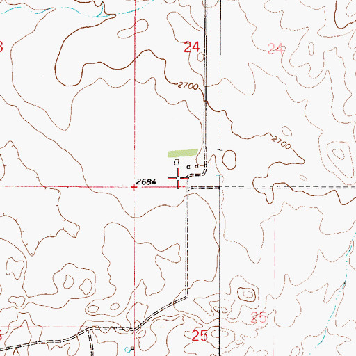Topographic Map of 33N49E24CCDC01 Well, MT