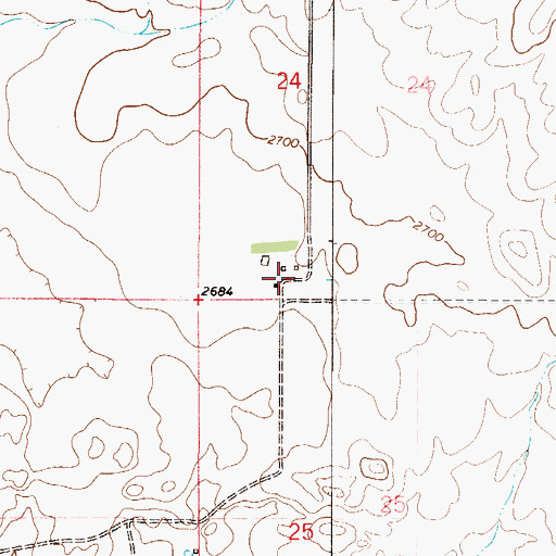 Topographic Map of 33N49E24CCDA01 Well, MT