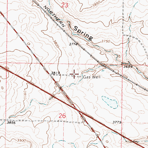 Topographic Map of 33N05W26AB__01 Well, MT