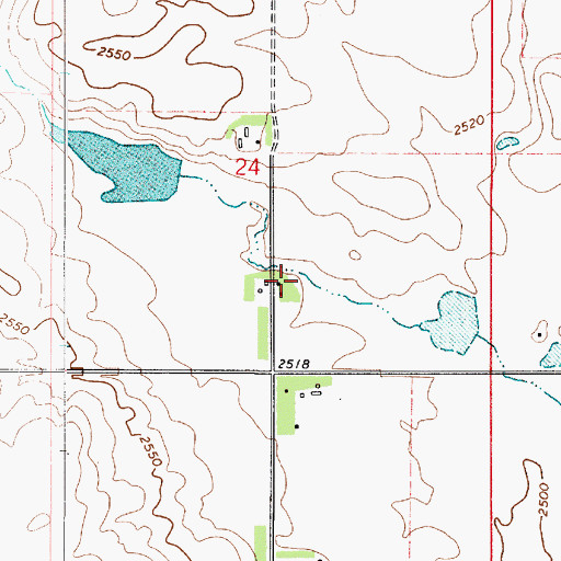 Topographic Map of 33N50E24DCBB01 Well, MT
