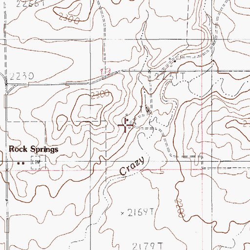 Topographic Map of 33N54E19DCBA01 Well, MT
