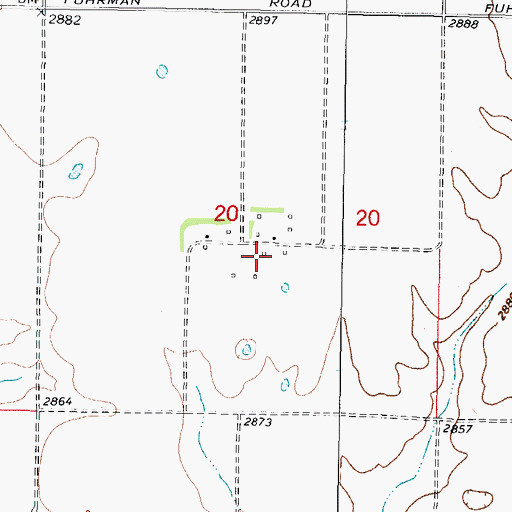Topographic Map of 33N41E20DBBD01 Well, MT