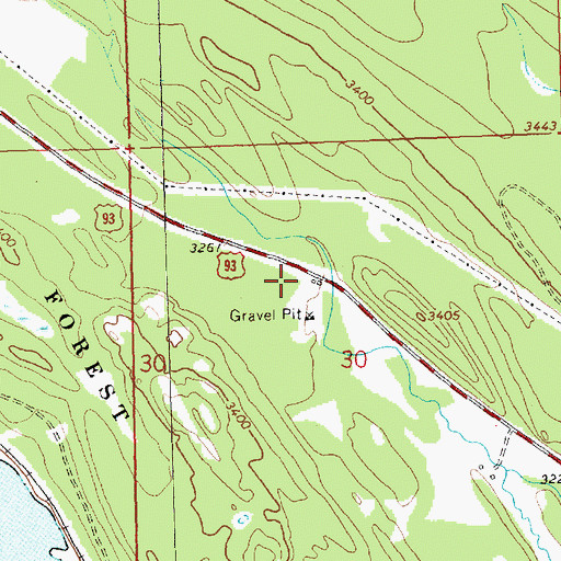 Topographic Map of 33N23W30BDBD01 Well, MT