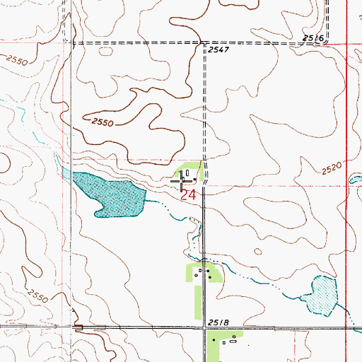 Topographic Map of 33N50E24BDDC01 Well, MT