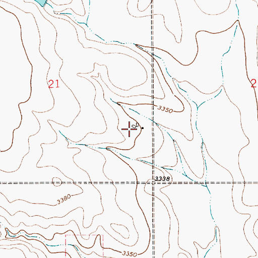 Topographic Map of 33N07E21DADC01 Well, MT