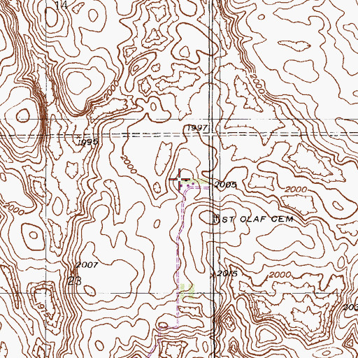 Topographic Map of 33N58E23AADB01 Well, MT