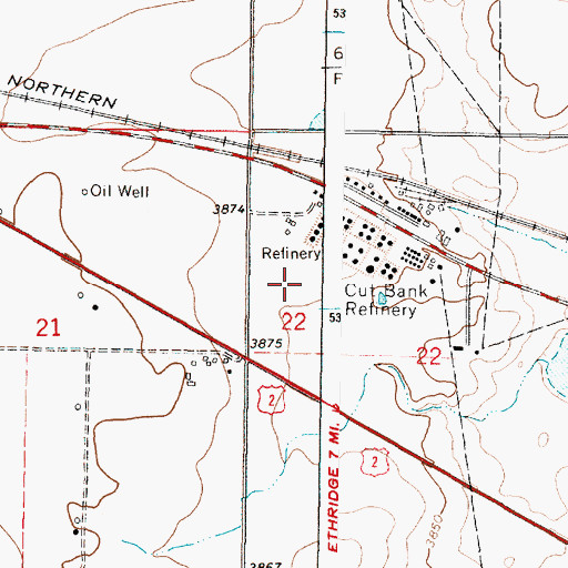 Topographic Map of 33N05W22BC__01 Well, MT