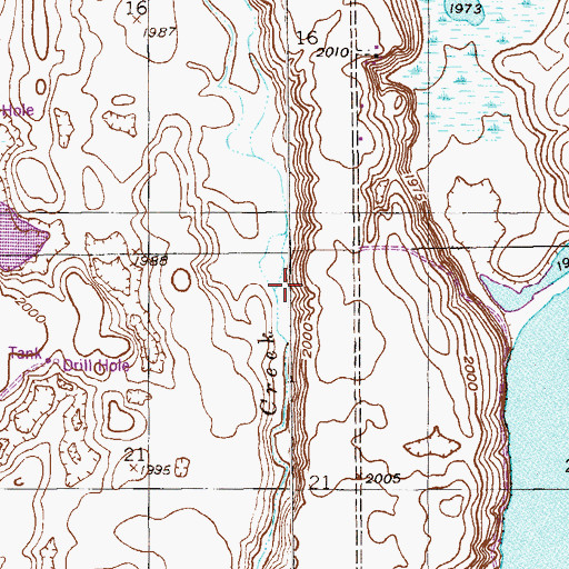Topographic Map of 33N58E09CDDA01 Well, MT