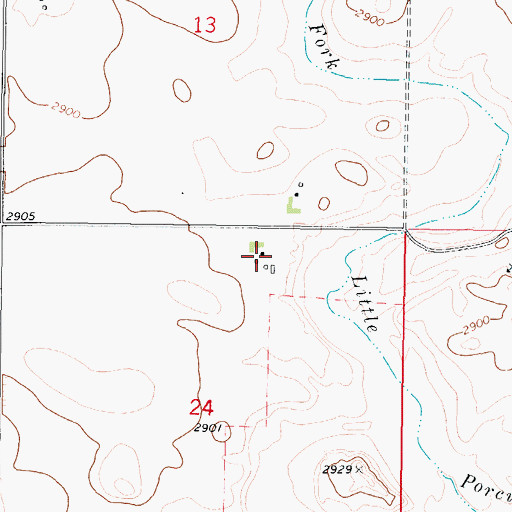 Topographic Map of 33N42E24ABAC01 Well, MT
