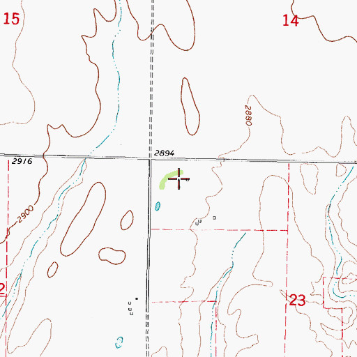 Topographic Map of 33N40E23BBAC01 Well, MT