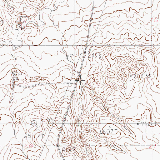 Topographic Map of 33N52E17DDDC01 Well, MT