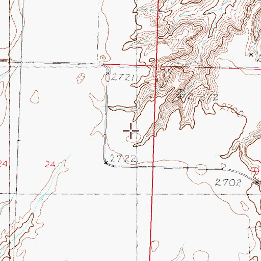 Topographic Map of 33N29E24AAAC01 Well, MT