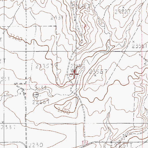 Topographic Map of 33N54E18CDDB01 Well, MT