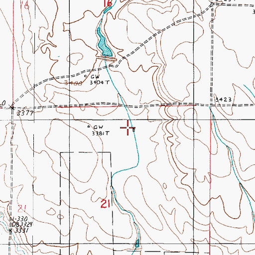 Topographic Map of 33N01W21ABCA01 Well, MT