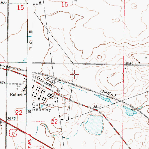 Topographic Map of 33N05W22AB__01 Well, MT