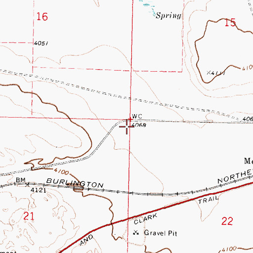 Topographic Map of 33N09W22BBBB01 Well, MT