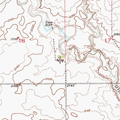 Topographic Map of 33N55E18DDAA01 Well, MT