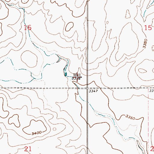 Topographic Map of 33N05E16DDDA01 Well, MT