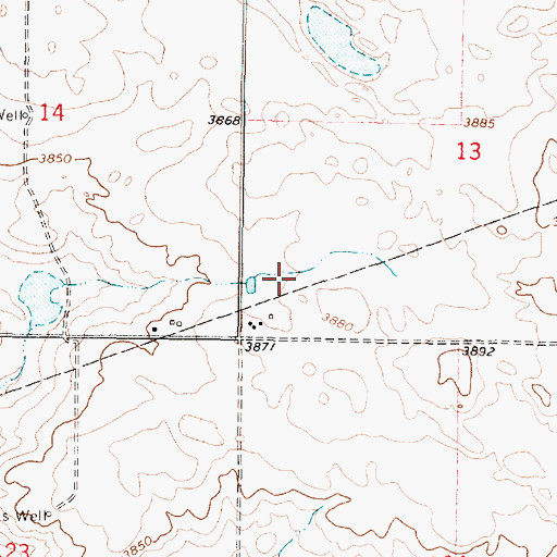 Topographic Map of 33N05W13CC__01 Well, MT