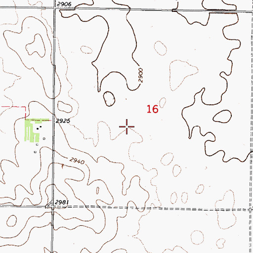 Topographic Map of 33N43E16CA__01 Well, MT