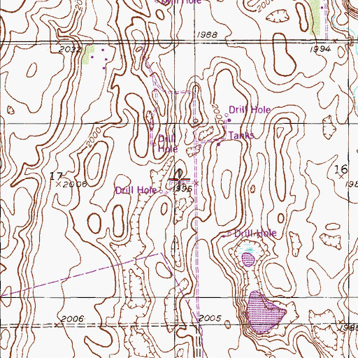 Topographic Map of 33N58E17ADDD01 Well, MT