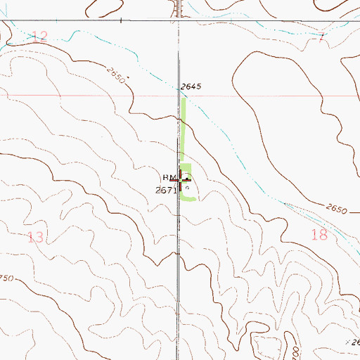 Topographic Map of 33N50E18BCBB01 Well, MT