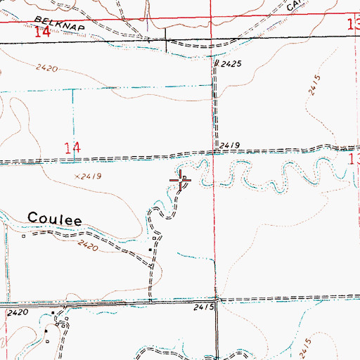 Topographic Map of 33N18E14DAAC01 Well, MT