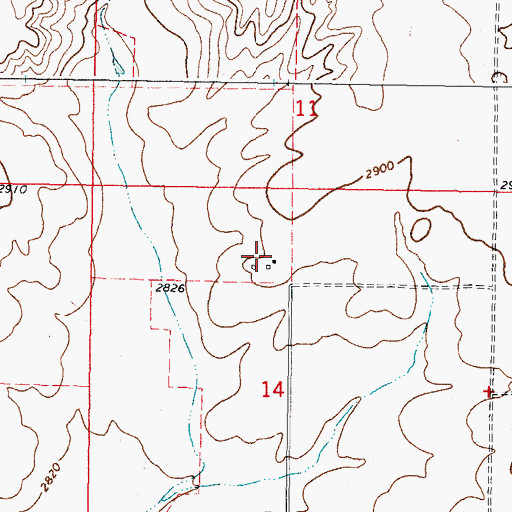 Topographic Map of 33N41E14BADD01 Well, MT