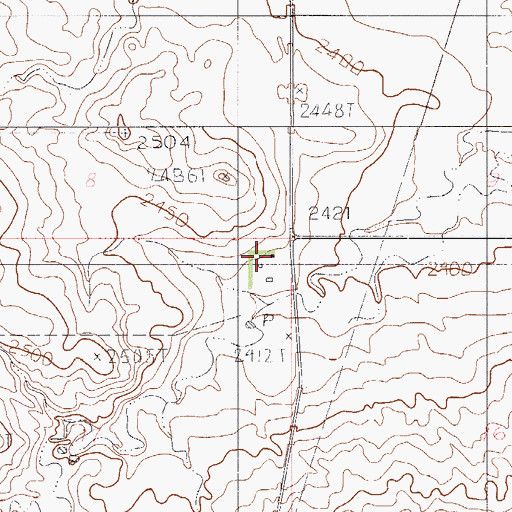 Topographic Map of 33N52E17AAAB01 Well, MT