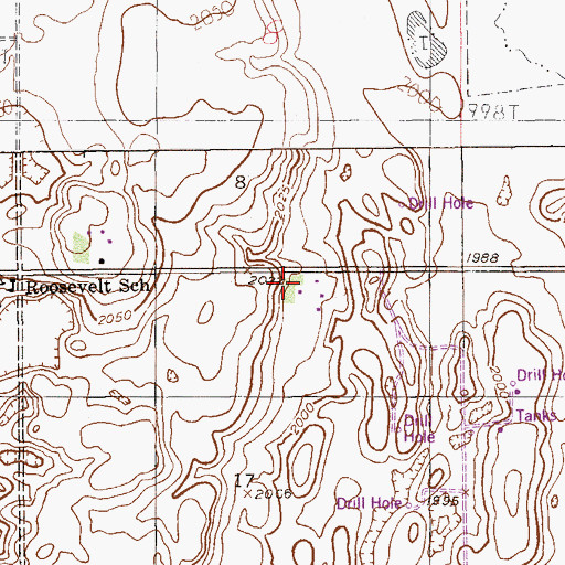 Topographic Map of 33N58E17ABBA01 Well, MT