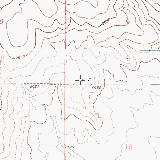 Topographic Map of 33N50E09CCDC01 Well, MT