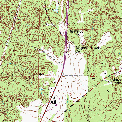 Topographic Map of Grove Hill Church, AL