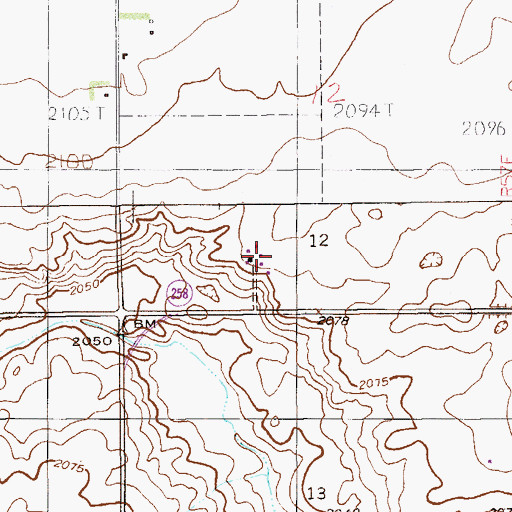 Topographic Map of 33N57E12CDBD01 Well, MT