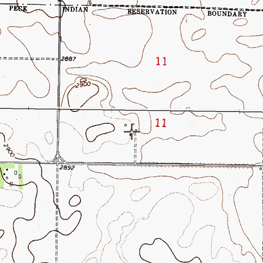 Topographic Map of 33N43E11CDBD01 Well, MT