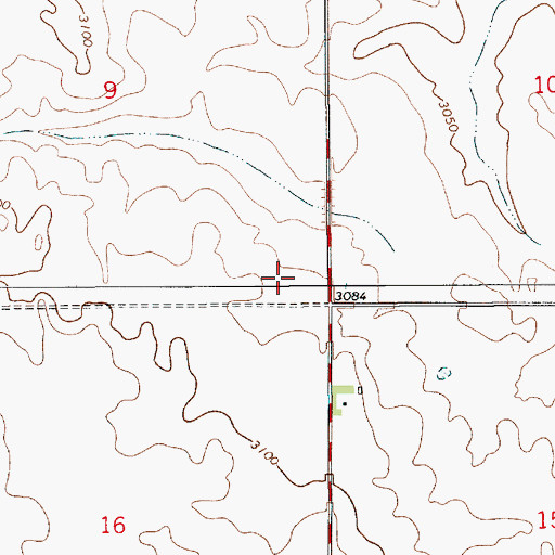 Topographic Map of 33N09E15BBCC01 Well, MT